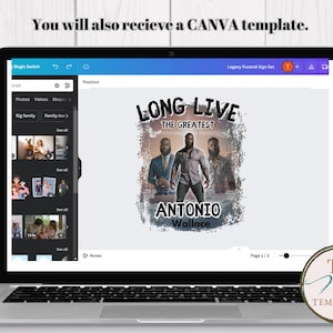 Memorial tshirt Design PNG and Canva Template, In Loving Memory Design, Rest in Peace, Long Live the Greatest, Sublimation Funeral Design image 2