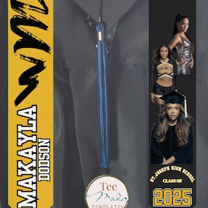 Graduation Stole Template, Custom Graduate Stole, 50 inch Grad Sash, Personalized Canva Template, Grad png, 2025 High School Graduation