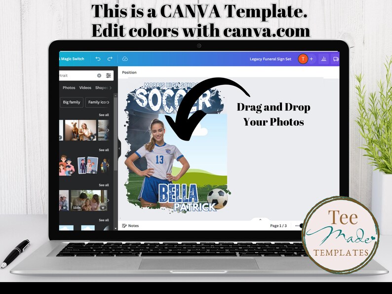 Soccer Shirt Design, Canva Template, Editable Gameday tshirt, Senior Night Shirt, Personalized t-shirt, Sublimation, DTF, Drag and Drop image 5
