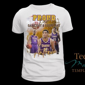 Proud Mom Basketball Shirt Design, Canva Template, Editable Gameday tshirt, Changeable Colors, Personalized t-shirt , Sublimation, DTF, DTG image 3