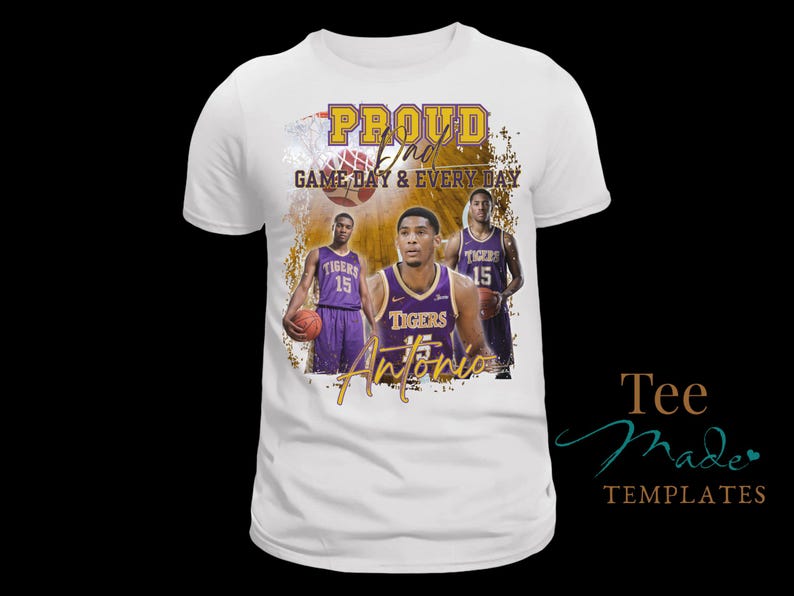 Proud Mom Basketball Shirt Design, Canva Template, Editable Gameday tshirt, Changeable Colors, Personalized t-shirt , Sublimation, DTF, DTG image 3