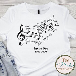 SVG commémoratif, en mémoire de la conception, cadeau de deuil PNG, notes de musique, cadeau de sympathie, deuil, mélodie de fin de chanson persiste, téléchargement numérique