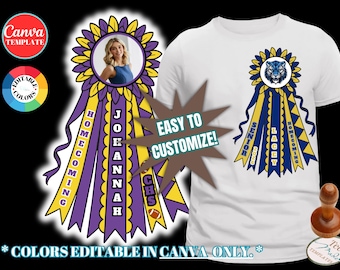 DIY Homecoming Mum, Homcoming Shirt, Easy Canva Template, Football  tshirt, Friday Night Lights Change Color, Custom High School Spirit Wear