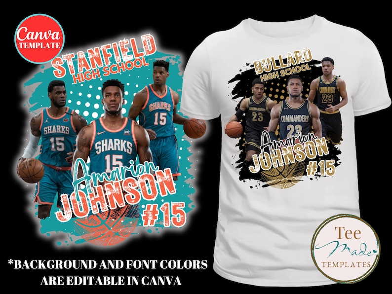 Basketball Tshirt Design, Canva Template, Editable Gameday Tshirt