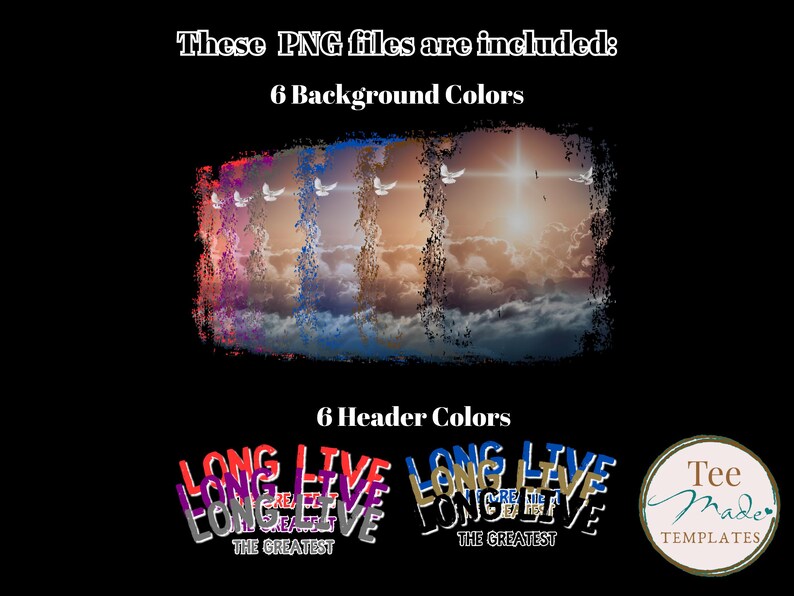 Memorial tshirt Design PNG and Canva Template, In Loving Memory Design, Rest in Peace, Long Live the Greatest, Sublimation Funeral Design image 3