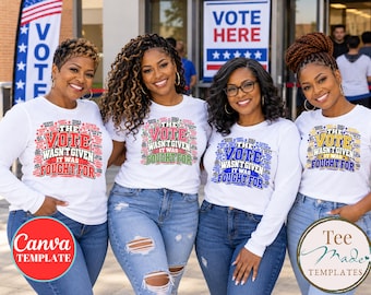 Voting Rights Shirt Canva Template | Black History Editable Design