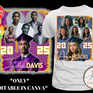 Class of 2025, Canva Graduation Shirt Template, Grad T-shirt Template, Editable Canva Template, Bootleg, Customize Tee, Sublimation, DIY