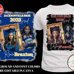 Klasse von 2025, Canva Abschluss-Shirt-Vorlage, graduierte T-Shirt-Vorlage, bearbeitbare Canva-Vorlage, Anpassen-T-Shirt, Sublimations-T-Shirt, DIY-Shirt