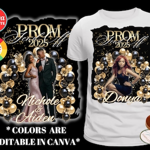 Prom Send Off TShirt Design, DIY Canva Template, Editable 2025 Prom t-Shirt Template,  Drag & Drop, Customizable Sublimation Design, DTF DTG