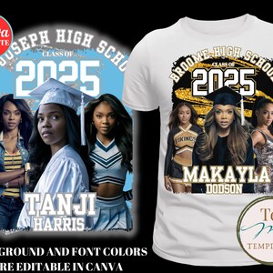 Klasse von 2025, Canva Abschluss-Shirt-Vorlage, graduierte T-Shirt-Vorlage, bearbeitbare Canva-Vorlage, Anpassen-T-Shirt, Sublimations-T-Shirt, DIY-Shirt