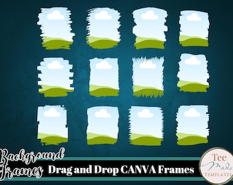 Distressed Canva Frames, Grunge Photo Frame Template, Bundle, Canva Layouts,  Canva Picture Frame, Drag and Drop Frames, Digital Download