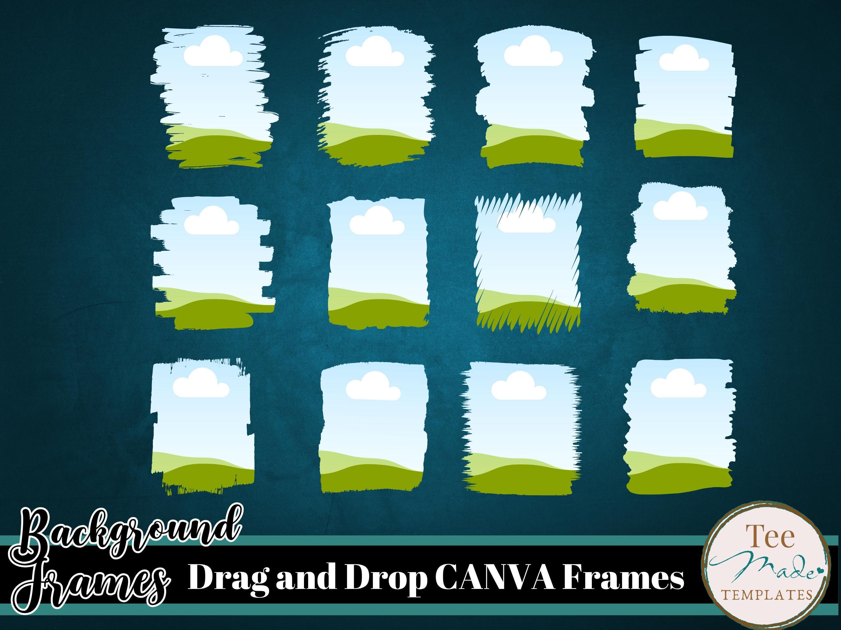 Distressed Canva Frames, Grunge Photo Frame Template, Bundle, Canva ...