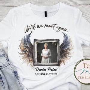 天使の羽メモリアルTシャツ、愛を込めて（png）、また会う日まで、安らかに眠ってください、葬儀用看板、昇華写真シャツ、RIP（png）