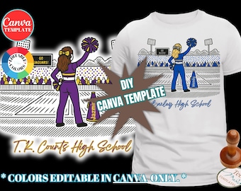 Dance Team Mom Shirt Design, Dance Line Friday Night Lights Gameday Shirt, Canva Template, Change Colors, Personalized School Spirit Wear