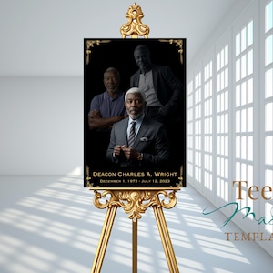 Funeral Welcome Sign, Custom Memorial Poster, Editable Funeral Sign, Canva Template, Celebration of Life, In Loving Memory, Digital Download