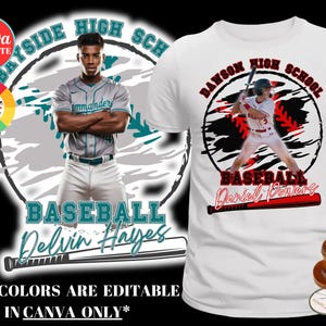 Baseball Shirt Template, Baseball Mom Design, Canva Template, Editable Game Day tshirt, Editable tshirt, Senior Night, Sublimation, DTF, DTG