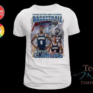 Basketbalshirtontwerp, canvassjabloon, bewerkbare gameday-t-shirt, seniorenavondshirt, gepersonaliseerd T-shirt, sublimatie, DTF, slepen en neerzetten afbeelding 4