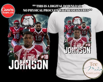 Football Shirt Design, Canva Template, Editable Gameday tshirt, Changeable Colors, Personalized High School t-shirt , Sublimation, DTF, DTG