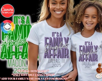 Family Reunion Shirt, Canva Shirt Template, Family Reunion T-shirt Design, Family Affair, Editable Canva Template, Customize, DIY Shirt