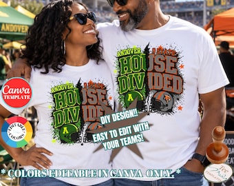 House Divided Football Shirt Design | Editable Rivalry Canva Template