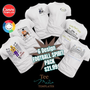 Maglietta fai da te per la partita di football, modello Canva, maglietta per la mamma di un calciatore, Friday Night Lights cambia colore, abbigliamento personalizzato per tifoso del liceo, DTF immagine 8