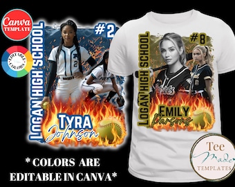Softball Shirt Template, Proud Mom Design, Canva Template Fire, Editable Gameday, Editable, Personalized t-shirt , Sublimation, DTF, DTG