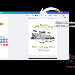 Friday Night Lights, Gameday Shirt Design, Canva Template, Football Stadium, Football Mom tshirt, Change Colors, High School t-shirt, DIY image 4