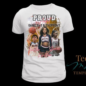 Proud Mom Basketball Shirt Design, Canva Template, Editable Gameday tshirt, Changeable Colors, Personalized t-shirt , Sublimation, DTF, DTG image 2