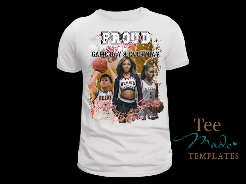 Proud Mom Basketball Shirt Design, Canva Template, Editable Gameday tshirt, Changeable Colors, Personalized t-shirt , Sublimation, DTF, DTG image 2