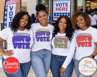 Vote Canva Template | Editable Voting Shirt Design | Sorority