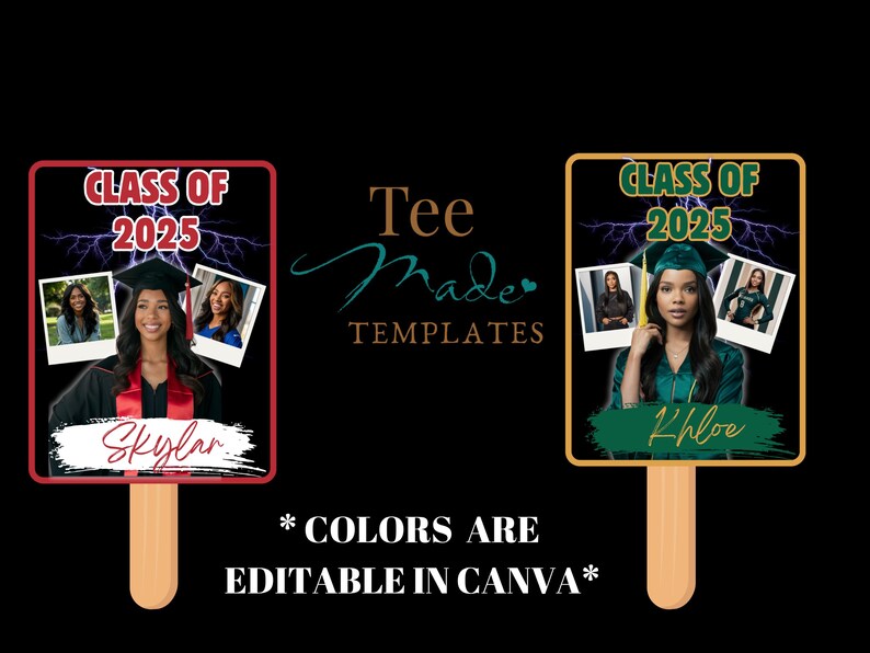 Graduation Fan Template, Canva Template, Custom Grad Favors, Grad 2025 ...