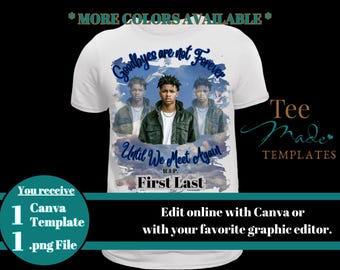 Tshirt Design, Celebration of Life, Canva Template, Personalized Sublimation Design, In Loving Memory png, Obituary, Death Announcement, RIP