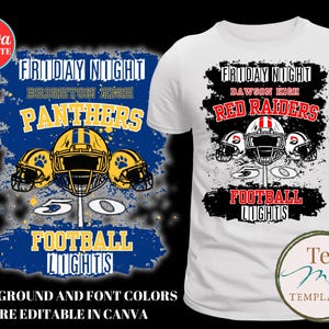 Fußballtrikot-Design, Canva-Vorlage, bearbeitbares Spieltags-T-Shirt, veränderbare Farben, personalisiertes Highschool-T-Shirt, Sublimationsdruck, DTF, DTG