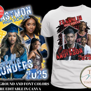 Class of 2025, Canva Graduation Shirt Template, Grad T-shirt Template, Editable Canva Template, Customize Tee, Sublimation Tshirt, DIY Shirt