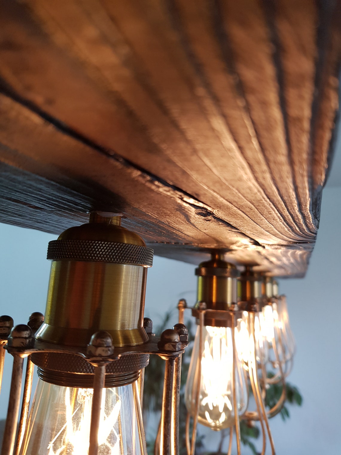 Wooden Pendant Light Fixture Rustic Chandelier Farmhouse | Etsy