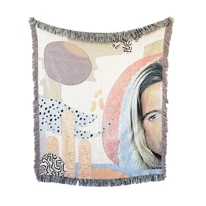 90s Memphis Style Throw Blanket // Pastels // Brad Pitt // Cotton Tapestry // Woven Wall Hanging