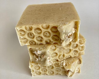 Oatmeal Milk and Honey Goat Milk Soap, Dry Skin Soothing Soap, Soap for Skin Relief, Oatmeal Soap