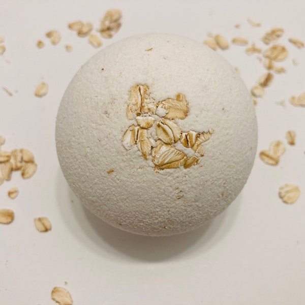 Oatmeal Bath Bomb, Dye Free Bath Bomb, Fragrance Free Bath Bomb, Soothing Dry Skin Relief, Oatmeal Bath