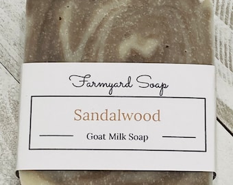 Sandalwood Goat Milk Soap Bar: Cold Processed, Hand Cut