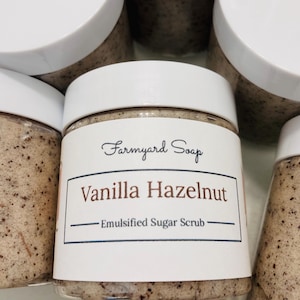 Vanilla Hazelnut Coffee Emulsified Sugar Scrub 4 oz Jar