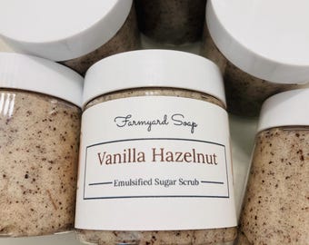 Exfoliante de vainilla, avellana, café y azúcar para el cuidado de la piel