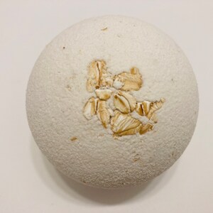 Large Handmade Unscented Oatmeal Bath Bomb, Fragrance and Dye Free for Sensitive Skin image 2