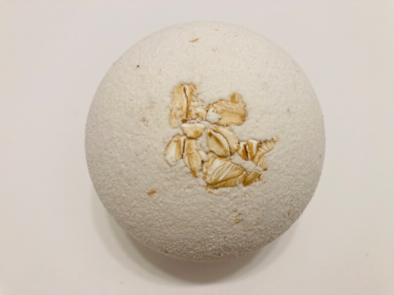 Large Handmade Unscented Oatmeal Bath Bomb, Fragrance and Dye Free for Sensitive Skin image 2