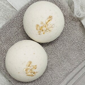 Large Handmade Unscented Oatmeal Bath Bomb, Fragrance and Dye Free for Sensitive Skin image 7