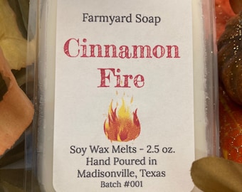 Pastillas de cera de soja Cinnamon Fire con aroma especiado otoñal.