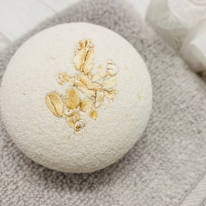Large Handmade Unscented Oatmeal Bath Bomb, Fragrance and Dye Free for Sensitive Skin image 5