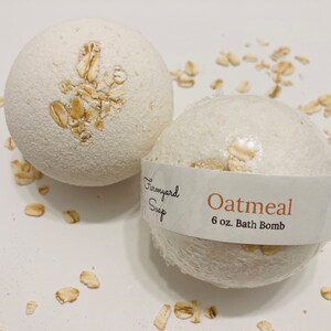 Large Handmade Unscented Oatmeal Bath Bomb, Fragrance and Dye Free for Sensitive Skin image 4