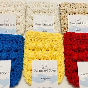 Hand Crocheted Cotton Soap Saver Bag: Eco-Friendly Bath Accessory