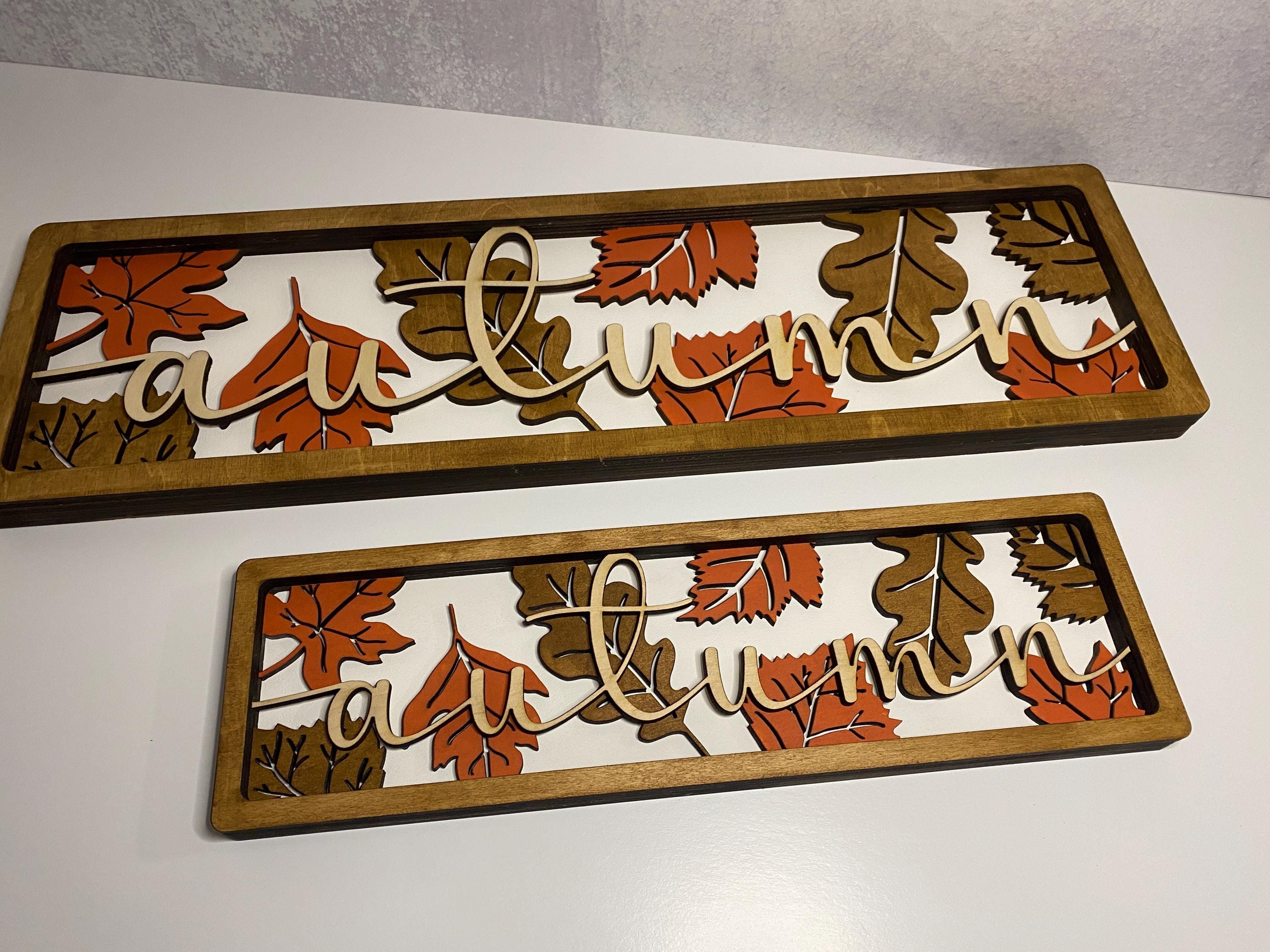 Layered Autumn Sign, Fall Decor, Autumn Decor, Shelf Sitter, Wall Decor ...