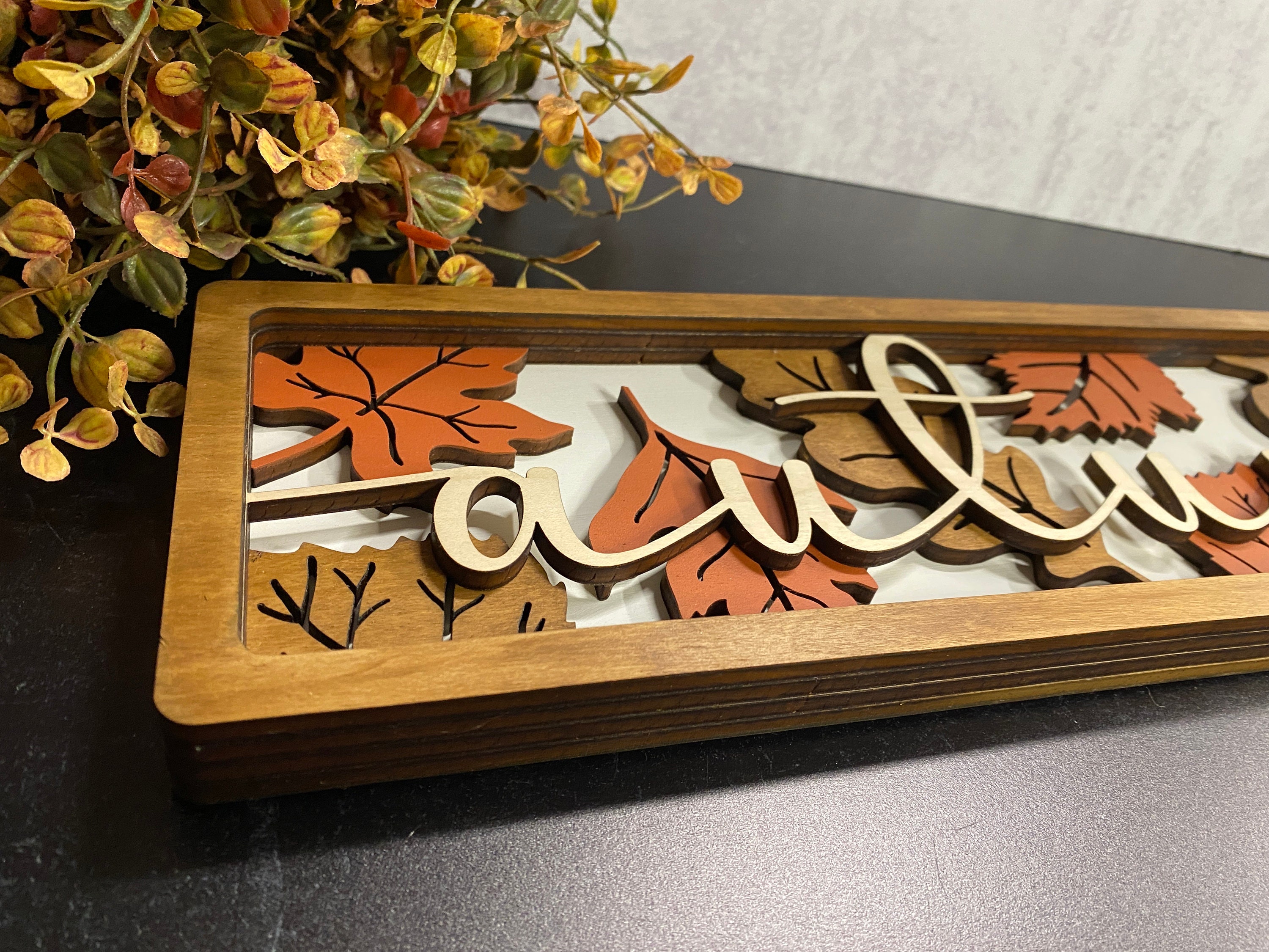 Layered Autumn Sign, Fall Decor, Autumn Decor, Shelf Sitter, Wall Decor ...